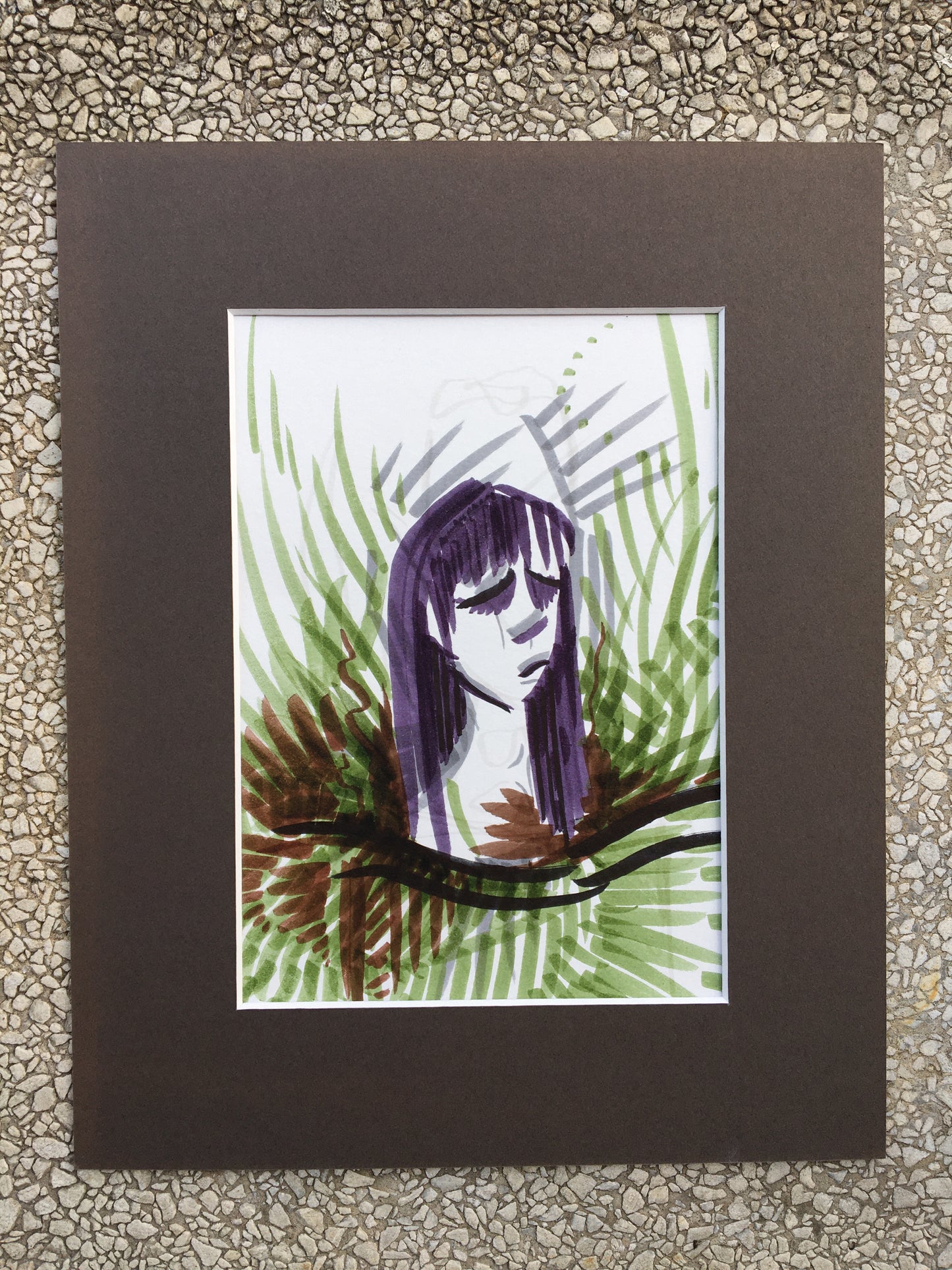 Pen and ink drawing - Matted