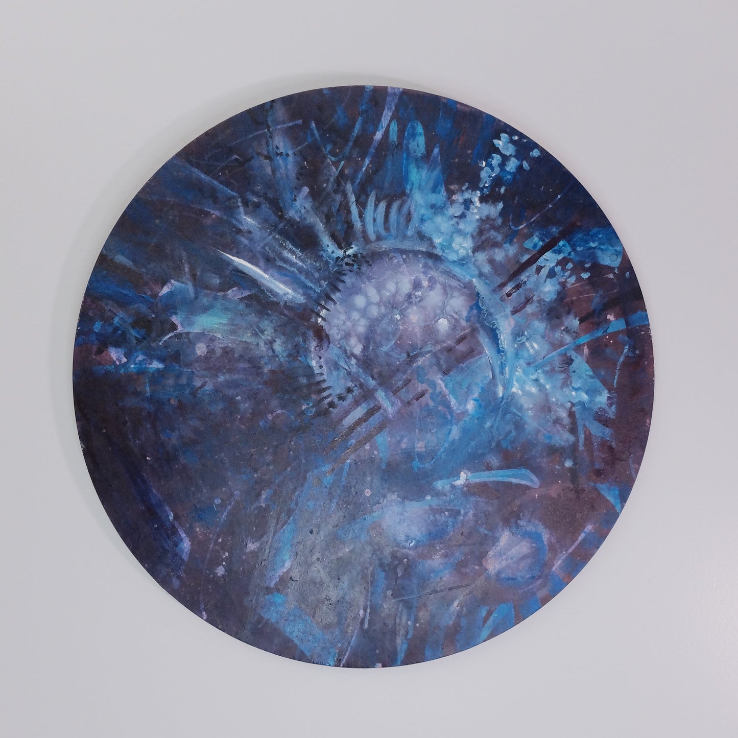 Abstract Circle Painting on Wood Panel